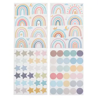Wandtattoo Regenbogen,76 Stück Wandsticker für Kinderzimmer,Wandaufkleber,kinderzimmer mädchen für Schlafzimmer Deko