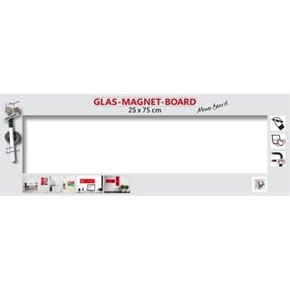 The Wall - the art of framing AG Pinnwand Glas-Magnetboard weiß, 75 x 25 cm schwarz