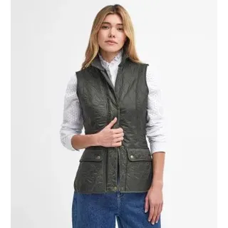 Barbour für Damen. LGI0017 Wray Quilted Weste grün (M), Lässig, Polyamid