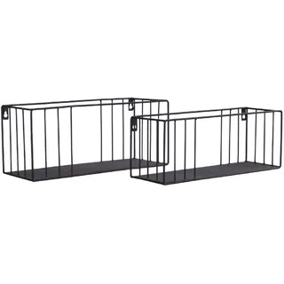 Wandregal Hängeregal Regal Barregal Ablage Korb Paolo 2er-Set Metall schwarz