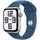 2024 GPS + Cellular 44 mm Aluminiumgehäuse Silber, Sportarmband Denim S/M