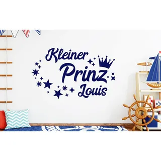 tjapalo® db-pkm359 Wandtattoo Kinderzimmer junge name Wandtattoo jungenzimmer Wandtattoo kleiner Prinz mit Namen (B100 x H58 cm)
