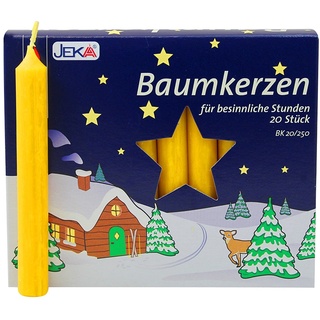 Ebersbacher Kerzenfabrik Sigro 20 Stück Baumkerzen, 13 x 105 mm, Wachs, gelb, Einheitsgröße