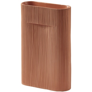 Ridge Vase, H 35 cm, terracotta
