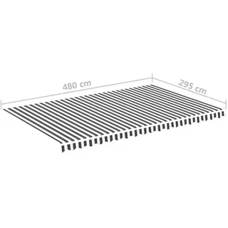 vidaXL Markisenbespannung 5 x 3 m grau