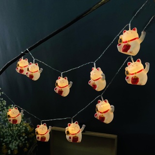 Riaxuebiy Glückliche Katze Saitenlichter, 5,4 Fuß 10 LEDs Süße Kätzchen Animal Lichterkette,Katzen Dekoratives Nachtlicht für Schlafzimmer Party Innen Weihnachts Dekoration (Batteriebetrieben)