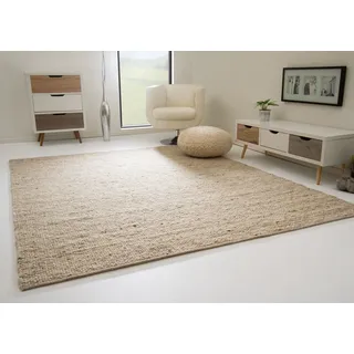 Steffensmeier Birgsau Handwebteppich - aus nachhaltiger, Deutscher Produktion - Natur dunkel, Größe: 130x200 cm