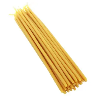 NKlaus Bienenwachskerze 740g (ca. 100 St) Kerzen 100% Bienenwachs L: 24cm gelb