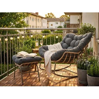 Konifera Ferrol Schaukelstuhl 97 x 103 x 85 cm braun/grau/schwarz