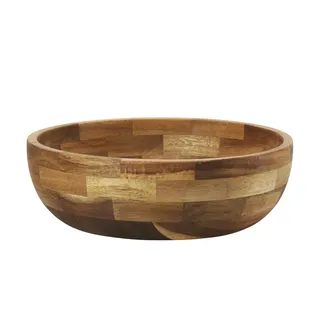 KHG Salatschüssel   , holzfarben , Holz , Maße (cm): H: 8  Ø: 25