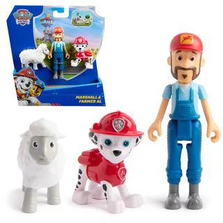 PAW Patrol Marshall & Farmer Al Figurenpaket mit Schaffigur, Kinderspielzeug für Jungen und Mädchen ab 3 Jahren