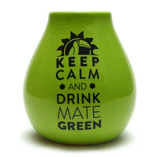 Keramik Matero Luka Green | Yerba Mate Tee Becher 350 ml | keramisch Kalebasse | Hohe Qualität