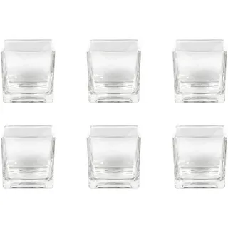Sandra Rich RF 75-75 'Cube' Vase / Windlicht Glas Würfel, eckig, 8 x 8 x 8 cm, klar, 6 Stück
