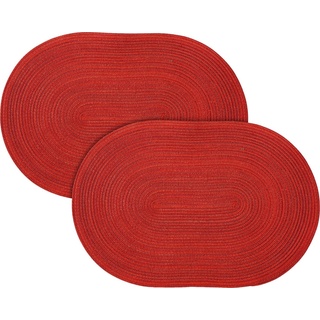 Platzset, Tischset "Samba" 2er-Pack, PICHLER, (2-St), Uni rot rund - 38 cm x 38 cm