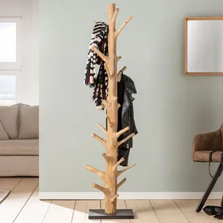 riess-ambiente Massiver Garderobenständer TREE NATURE 170cm natur Holz Kleiderständer Garderobe Kleidergarderobe Herrenständer - Beige