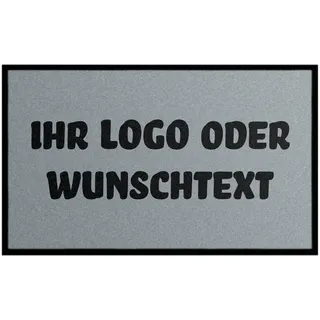 WohnDirect Fußmatte selbst gestalten I Geschenk mit ihrem Namen/Bild/Logo I große Auswahl, (85x115cm Grau)