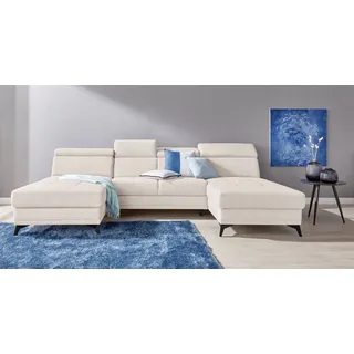 OTTO home Wohnlandschaft Cardiz U-Form, inkl.Kopfteilverstellung und Federkern wahlweise mit Schlaffunktion beige