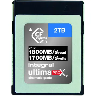 Integral 2TB CFexpress Typ B 2.0 Speicherkarte für 12K RAW und 8K 120 FPS, 1800 MB/s Lesen, 1700 MB/s Schreiben, 1300 MB/s dauerhaft, für professionelle Kino- und DSLR-Kameras