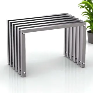 DanDiBo Ambiente Sitzhocker 60 x 43,5 x 37 cm Silber