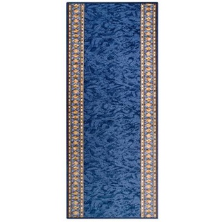 Karat Teppich-Läufer auf Maß gekettelt | Rügen blau | 80x300 cm