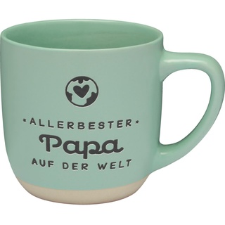 GRUSS & CO Tasse mit Motiv "Papa Welt" | Kaffeetasse, Steinzeug, 40 cl, Tasse in Geschenkbanderole | Geschenk Vatertag, Männergeschenk, Geschenk Papa | 48786