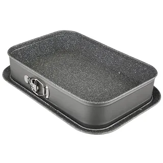 Altom Design Springform eckig 36 x 24 cm, Backform rechteckig mit Flachboden, Form antihaftbeschichtet, Kuchenform eckig