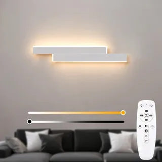 niuniaj 15W LED Wandlampe innen Dimmbar 60CM Wandleuchte Innen mit Fernbedienung,Up Down Wandbeleuchtung,Moderne Wandlicht Weiß für Schlafzimmer Korridor Wohnzimmer Treppe Kinderzimmer Küche