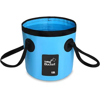 WENJION Faltbarer Eimer 12L Wasserdichter Falteimer PVC Tragbare Reis Waschschüssel Outdoor Camping Eimer Fußbad Schüssel für Angeln Haushalt