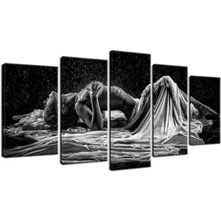 sechars Leinwandbild, Motiv: Sexy Frau, Schwarz-Weiß, Kunst, Frau Mädchen im Regen, Bild auf Leinwand, moderne Schlafzimmer, Hotel, Wanddekoration, Portrait-Kunstwerk, gerahmt, fertig zum Aufhängen