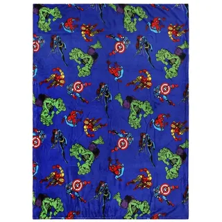 Plaid MARVEL Avengers Bettdecke/Decke dunkelblau 120x150 cm, MARVEL blau