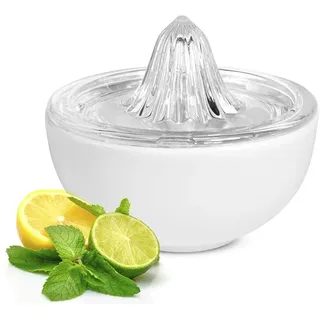 Sendez Zitruspresse mit Porzellanschale 500 ml Zitronenpresse Orangenpresse Handentsafter Saftpresse aus Glas spülmaschinengeeignet