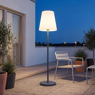 LED Außenlampe Solar kabellos mit Farbwechsel RGBCCT Dimmer Fernbedienung 119 cm IP65 Outdoor Stehleuchte außen Balkon Terrasse Garten - Bunt