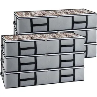 90l Unterbett-Box mit Deckel, 6-teilig, Bettwäsche- und Kleider-Organizer