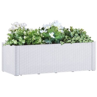 vidaXL Garten-Hochbeet mit Selbstbewässerungssystem Weiß 100x43x33 cm