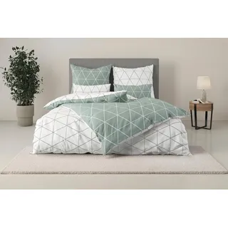 OTTO home Balsby Renforcé Grün 155 x 220 cm + 40 x 80 cm
