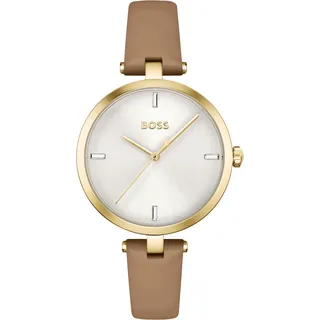 Boss 1502652 32 Mm Uhr Beige / Silver / Mineral One Size