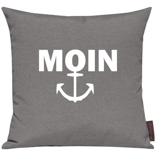 Shirtinstyle Sofakissen Moin Anker, Größe 40 x 40cm, Farbe Grau