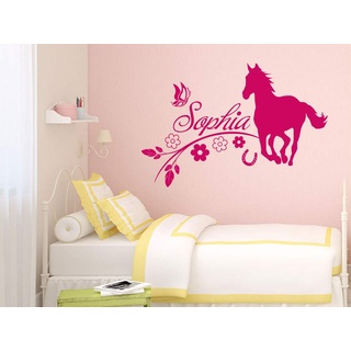 GRAZDesign Pferde Wandtattoo Kinderzimmer Mädchen Pferd mit Namen personalisiert, Mädchenzimmer Deko - 75x50cm / 055 mint