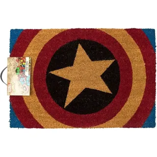Pyramid International GP85031 Captain America (Shield) Fussmatte, Coconut with Rubber Bottom, Mehrfarbig, 60 x 1,5 x 40 cm