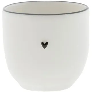 Bastion Collections BC Eierbecher Little Heart Keramik weiß schwarz H5cm Keramik handbemalt Küche Gedeckter Tisch BC Egg Cup