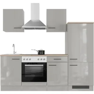 Flex-Well Küchenzeile Lund 220 cm grau