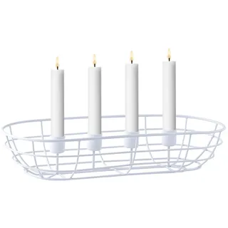 Moderne Deko Adventskranz Kerzenständer Weihnachtsdeko Beina Weiß