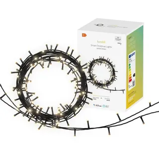 Hombli Smart Christmas Lights für drinnen und draußen - LED Weihnachtsbeleuchtung Weihnachtsdekoration weiß & warmweiß Weihnachtsbaumbeleuchtun... - Schwarz