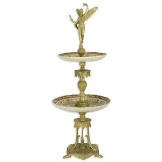 Casa Padrino Jugendstil Etagere Mehrfarbig / Gold Ø 29,2 x H. 76 cm - Prunkvolle Hotel & Restaurant Accessoires