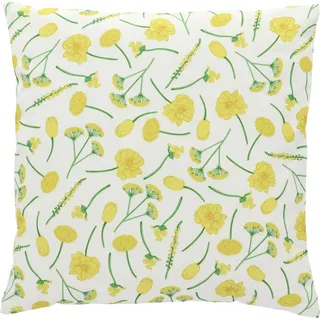 Kissen 49x49cm Blumen Outdoor gelb