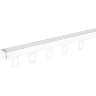 SN DECO GROUP Gardinenschiene Objektschiene RS, 1-läufig, Fixmaß, mit Bohren, verschraubt, Aluminium weiß 300 cm x 1,87 cm