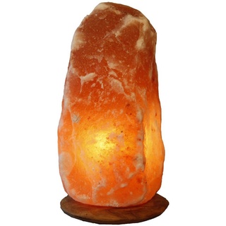 HIMALAYA SALT DREAMS Salzkristall-Tischlampe Rock, Leuchtmittel wechselbar, Warmweiß, Handgefertigt - jeder Stein ein Unikat, H: ca.29 cm, ca.7-10 kg orange