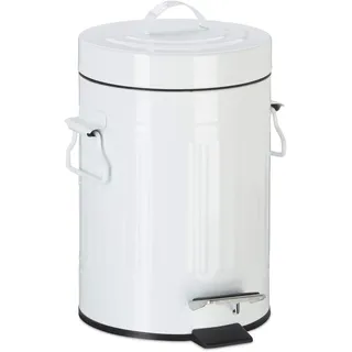 Relaxdays Vintage Treteimer 3 l Weiß