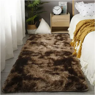 GOUSANG Shaggy Teppich 300 x 300 cm Modern rutschfest Langflor Optik Nachahmung Wolle Wolle Bettvorleger Sofa Matte Sofa Matte Longhair Fell, Braun