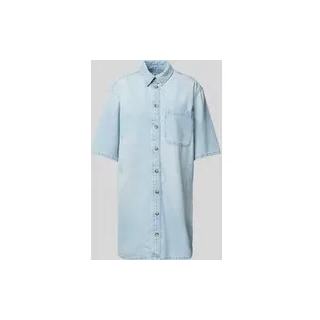 Jeanskleid mit Brusttasche, Jeansblau, 42